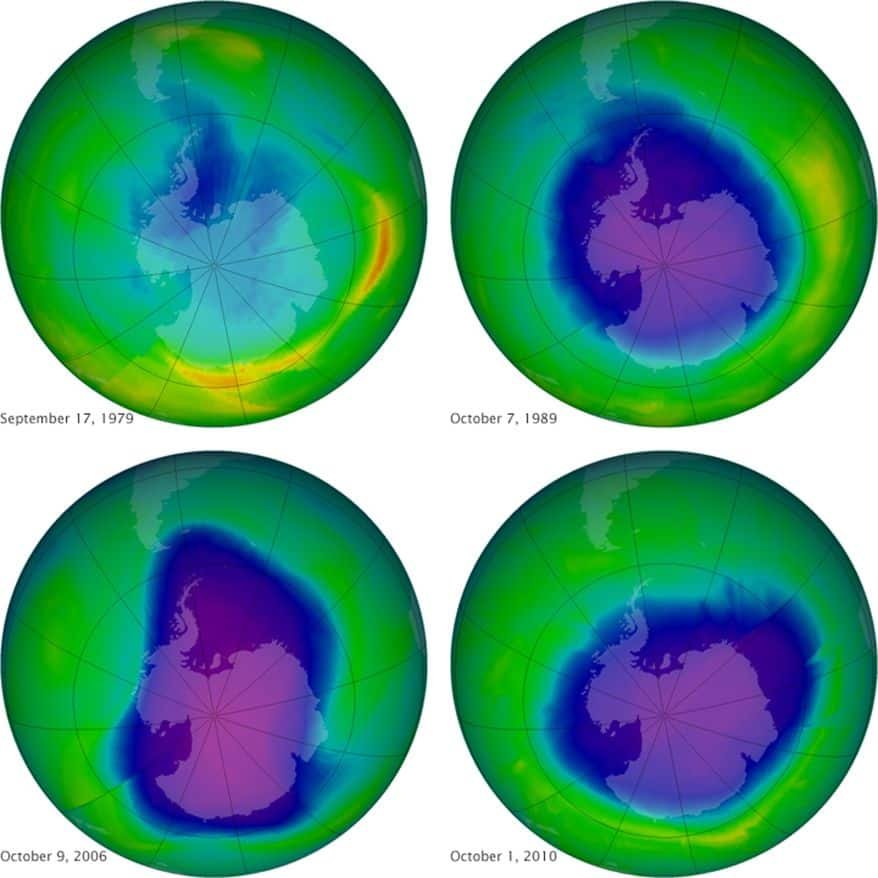 Recuperación de la capa de ozono de 1979 a 2010